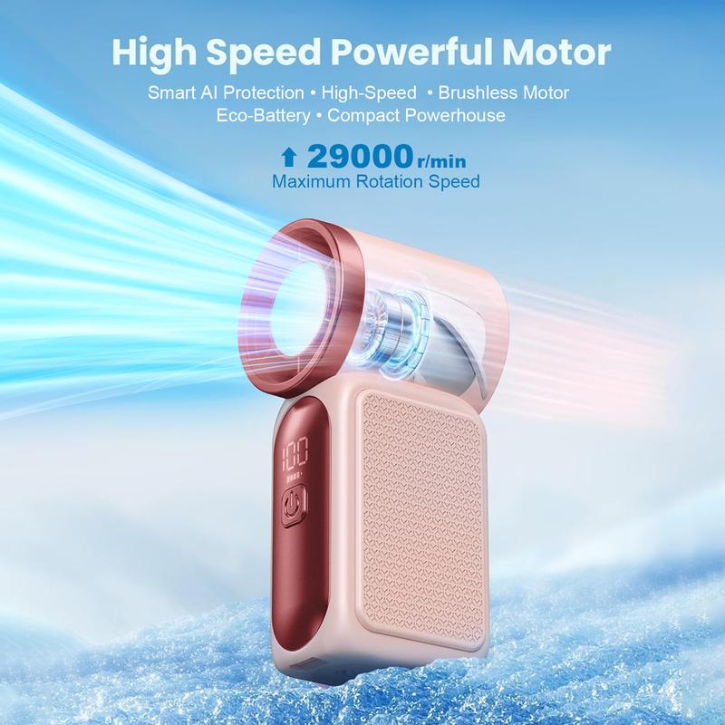 🌀Nur 13.8€ diesen Sommer!!!💨Mini-Handventilator mit LED-Anzeige –👍5-stufiger Turbo-Ventilator im Taschenformat.✨Über USB aufladbar, schnelle Kühlung für Reisen und beim Schminken. Das perfekte Geschenk.  Tragbare Kühlung