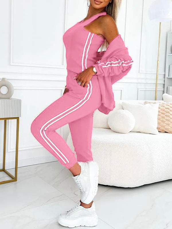 Dreiteiliges Damen-Set – Jacke und Baseballhose, Bequem und Sportlich