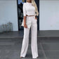 🎁2026 New Arrivals 50% OFF💥Women's Elegant Crop Top & Wide-Leg Pants Set👖