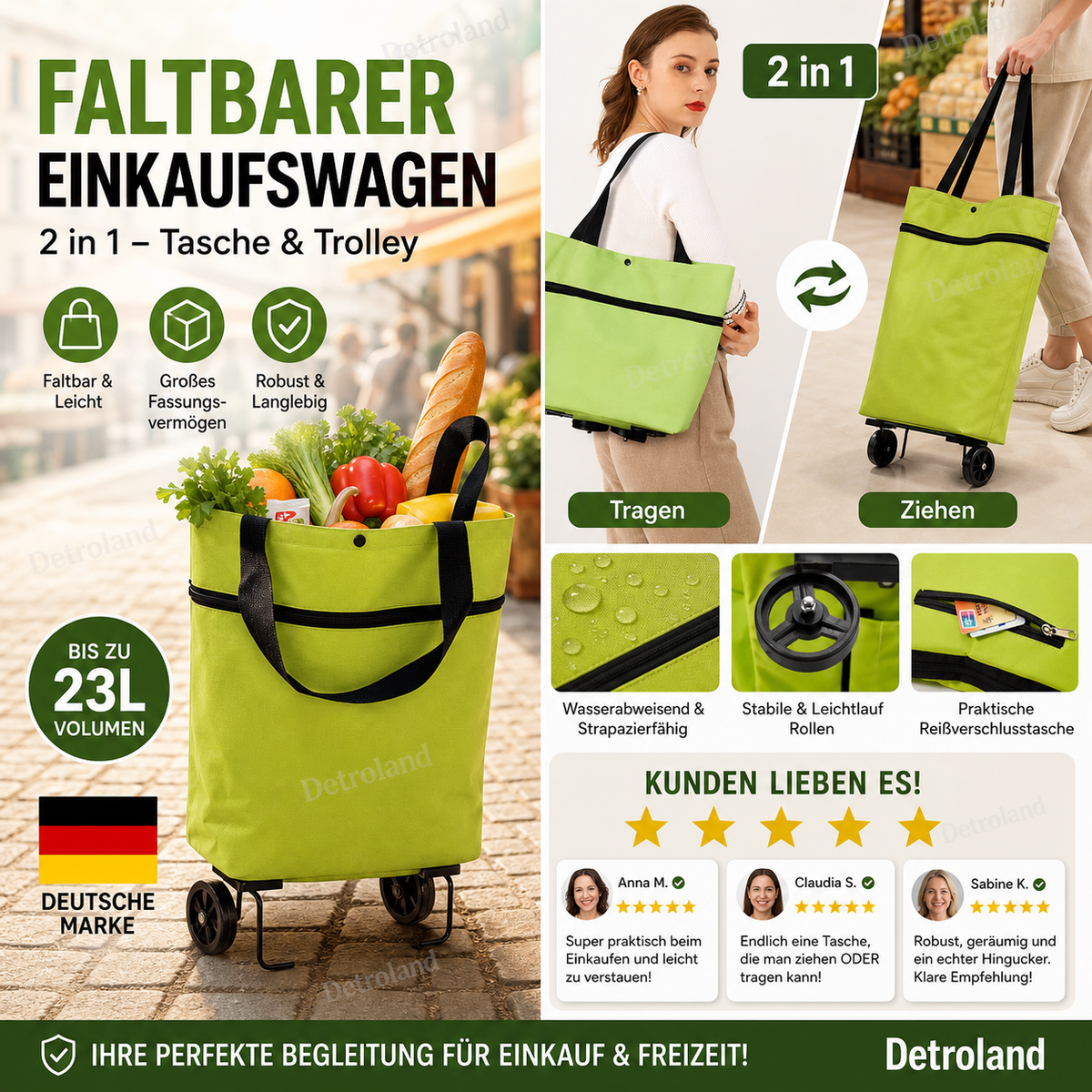 🔥HEISSER VERKAUF 50% RABATT🔥 Faltbare 2-in-1-Einkaufstasche