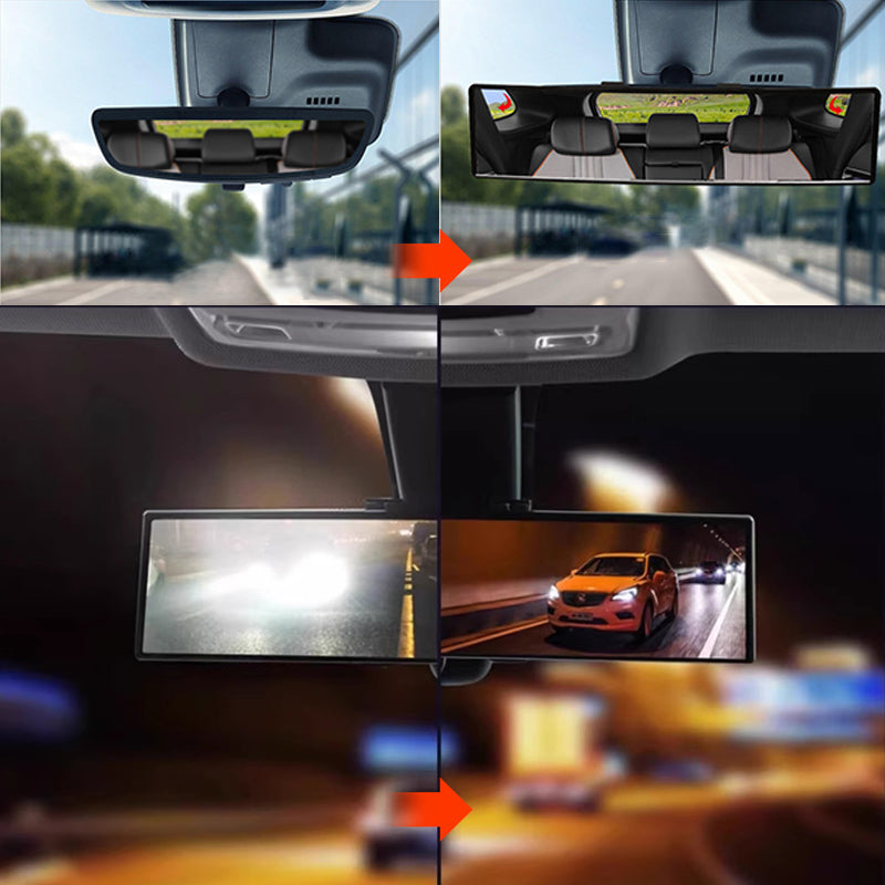 🚗👁️ Breiter gebogener Auto-Rückspiegel – Weitwinkel-Sicht, einfache Installation & universelle Passform (Sicheres Fahren mit besserer Sicht!)