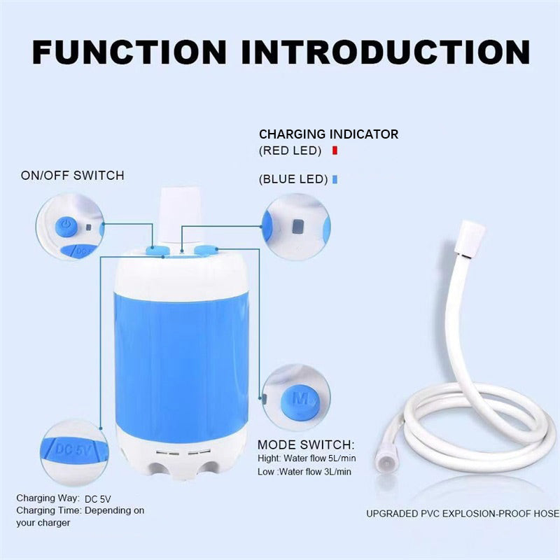 🔥Tragbare Dusche für Camping mit Wasserpumpe💯💯💯