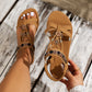 👡 LIMITIERTES ANGEBOT: 50% RABATT! 🌼 Flache Damen-Sandalen – Runde Zehen, Atmungsaktiv, Verstellbarer Knöchelriemen & Blumen-Dekor ✨