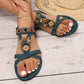 👡 LIMITIERTES ANGEBOT: 50% RABATT! 🌼 Flache Damen-Sandalen – Runde Zehen, Atmungsaktiv, Verstellbarer Knöchelriemen & Blumen-Dekor ✨