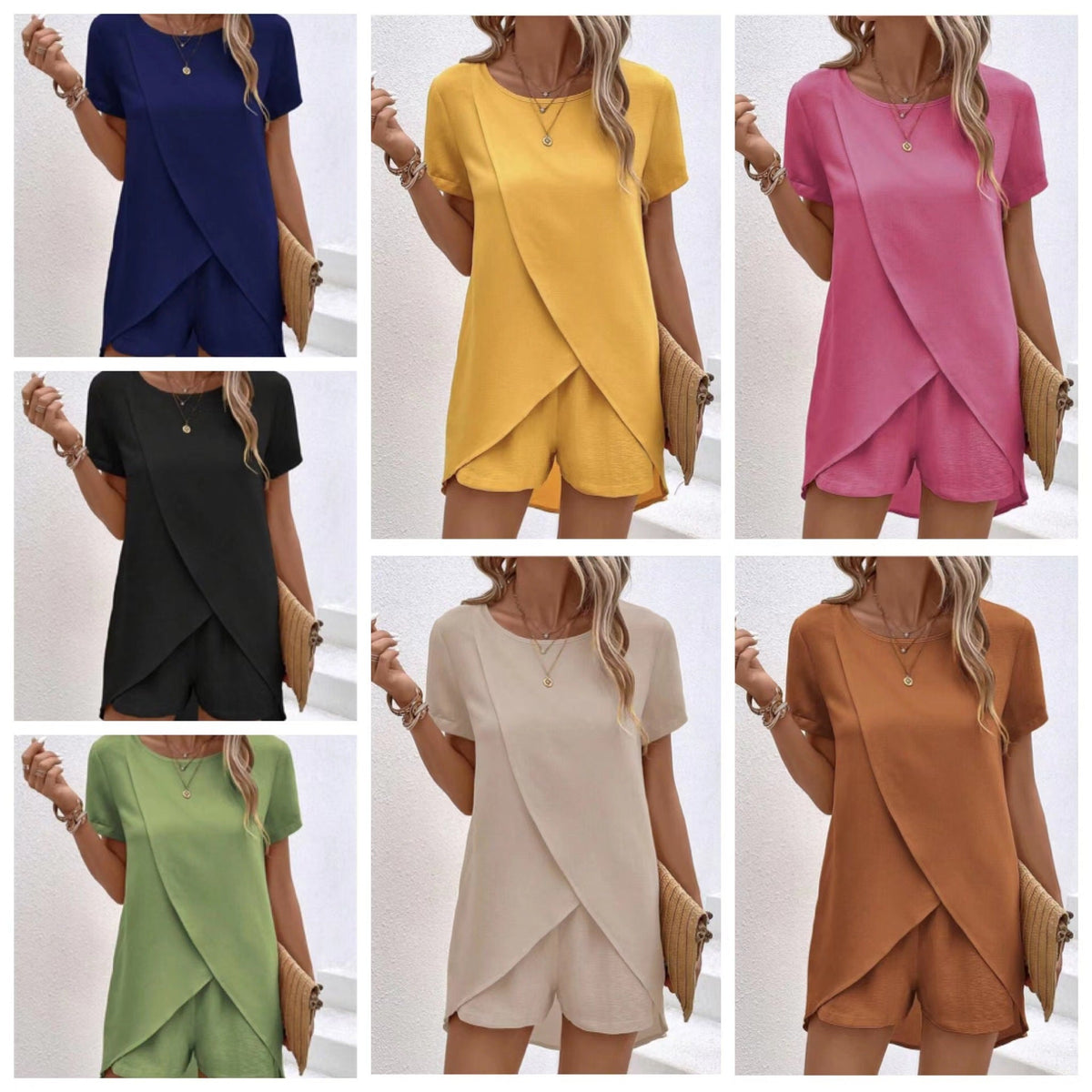 👗 50% RABATT! ☀️ Damen Zweiteiler – asymmetrisches Oberteil & Shorts – Einfarbig, luftig & vielseitig für Sommer, Strand & Alltag 🏖️