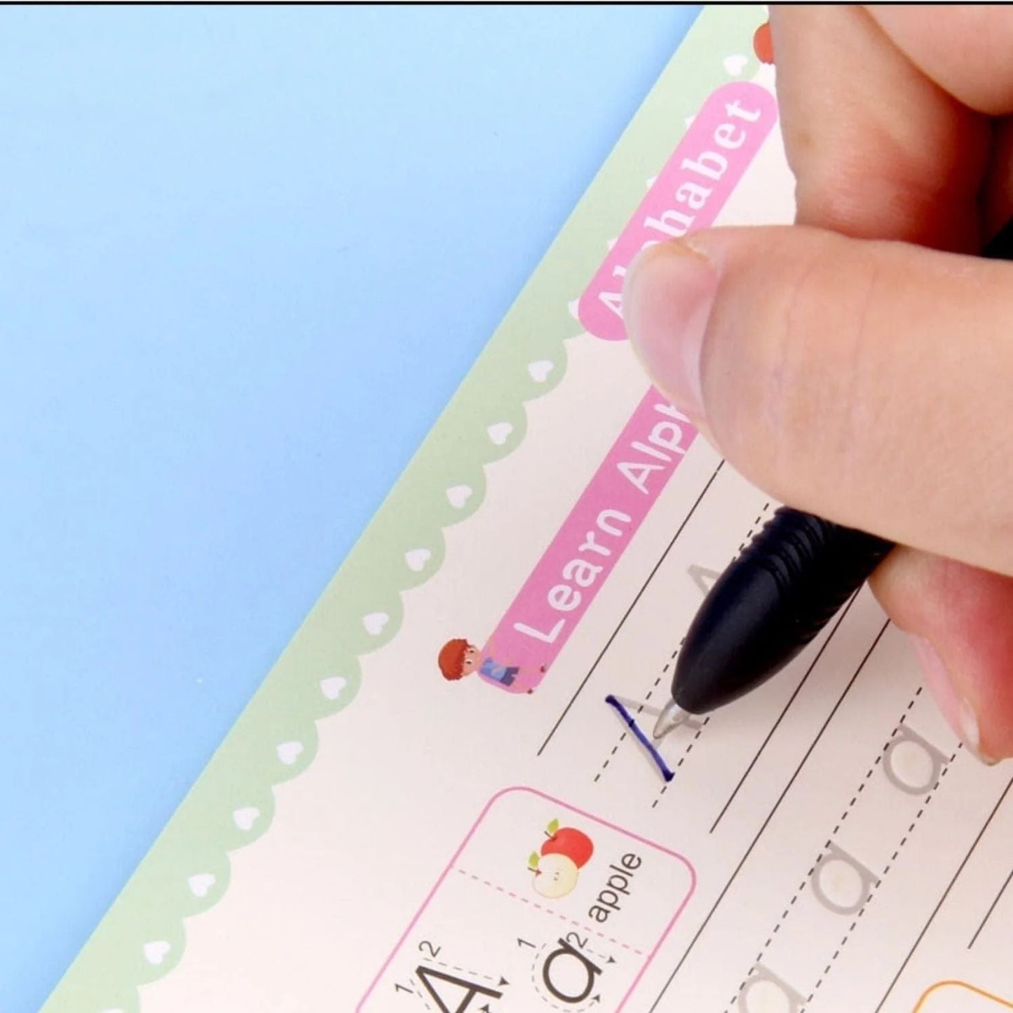 ✨Magisches Kalligraphie Heft für Kinder（Lernen leicht gemacht，immer wieder nutzbar）
