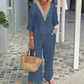 ✨ HALBPREIS DEAL 👗 Damen Set: V-Ausschnitt Bluse + weite Hose 💃 zeitlos elegant & perfekt für jeden Anlass 💫