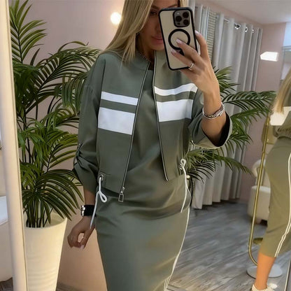 ❄️LETZTER TAG – 50 % RABATT 💖 Damen-Set aus Stehkragenjacke und Kleid