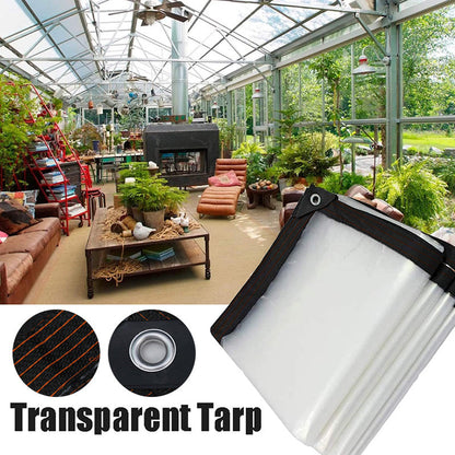 🛡️ 【⏰Sonderangebot – nur heute】 🔥 Hochbelastbare Transparente Plane – Wasserdicht, Isolierend & UV-Beständig mit Aluminium-Ösen ⛈️