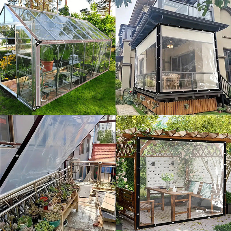 🛡️ 【⏰Sonderangebot – nur heute】 🔥 Hochbelastbare Transparente Plane – Wasserdicht, Isolierend & UV-Beständig mit Aluminium-Ösen ⛈️