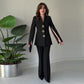 Elegantes 2-teiliges Set für Damen mit Blazer und Hose mit geteilten Ärmeln