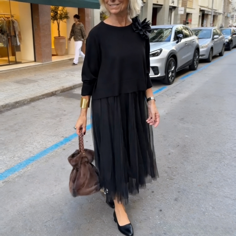👚 50% RABATT! ✨ Damen 2-teiliges Set (Langarm-Oberteil & ärmelloses Kleid) – Vielseitig, Weicher Stoff & Perfekt zum Schichten 🛍️