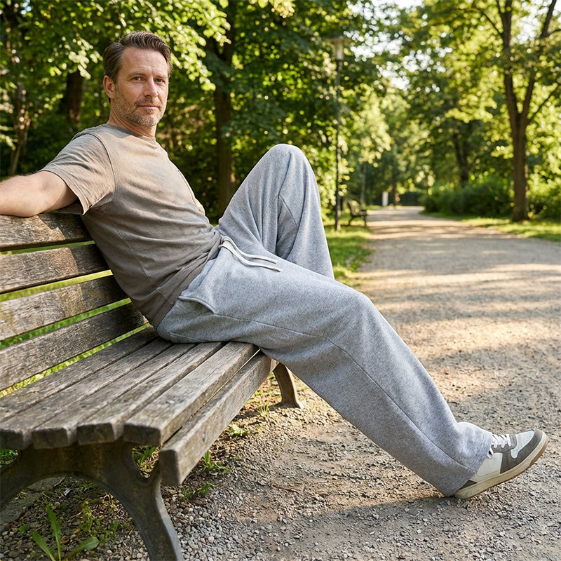 👖 50 % RABATT | Schluss mit unbequemen, steifen Hosen – Herren Freizeithose mit Kordelzug & lockerer Passform