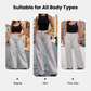 Damenjeans mit Leopardenmuster, hoher Taille und weitem Bein