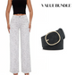 Damenjeans mit Leopardenmuster, hoher Taille und weitem Bein