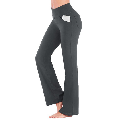 High Waisted Scrunch Butt Lifting Tummy Control Pocket Shaping Yoga Bootcut Leggings
