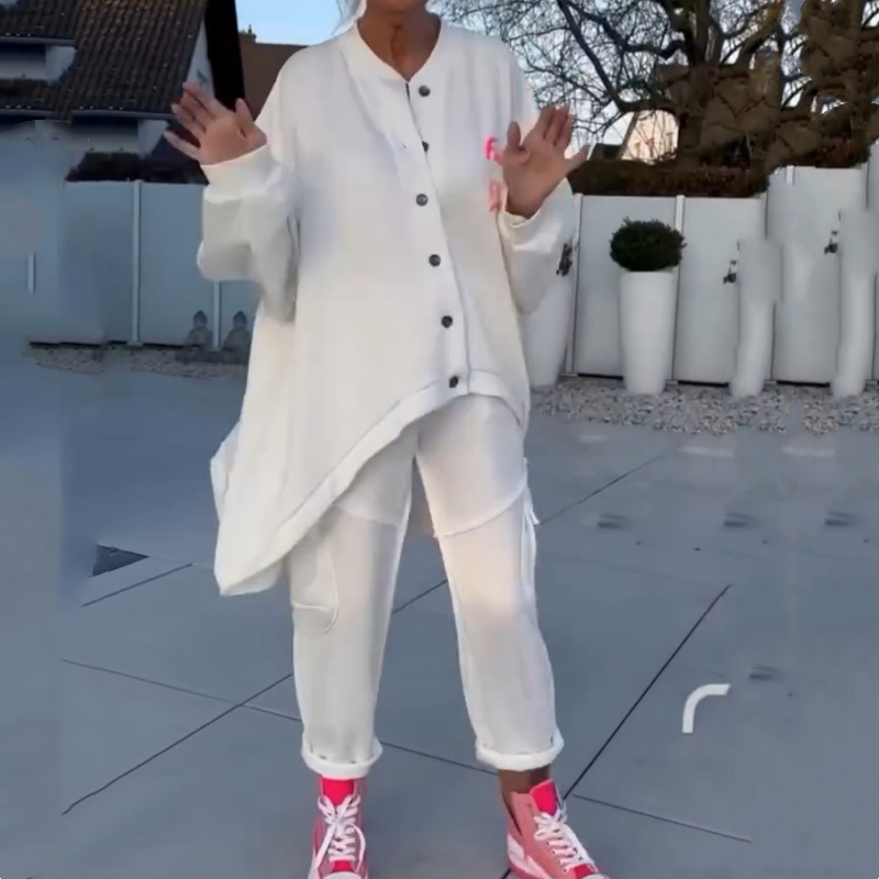 Oversized Loungewear-Set mit asymmetrischem Saum 🔥Kostenloser Versand