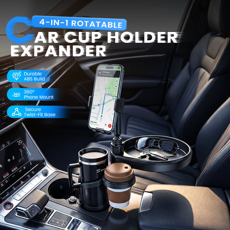 Erweiterbarer 4-in-1 Auto-Becherhalter mit drehbarer Funktion