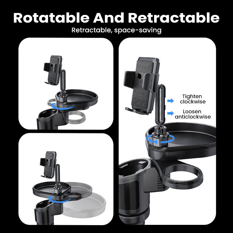 Erweiterbarer 4-in-1 Auto-Becherhalter mit drehbarer Funktion