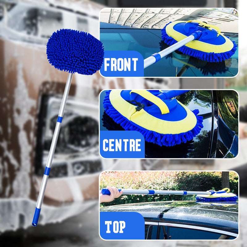 🚗JETZT 50 % RABATT! 🧽 Robuster, teleskopierbarer Autowaschmopp aus Aluminium mit langem Griff – weiche Mikrofaser, kratzfrei und längenverstellbar ✨