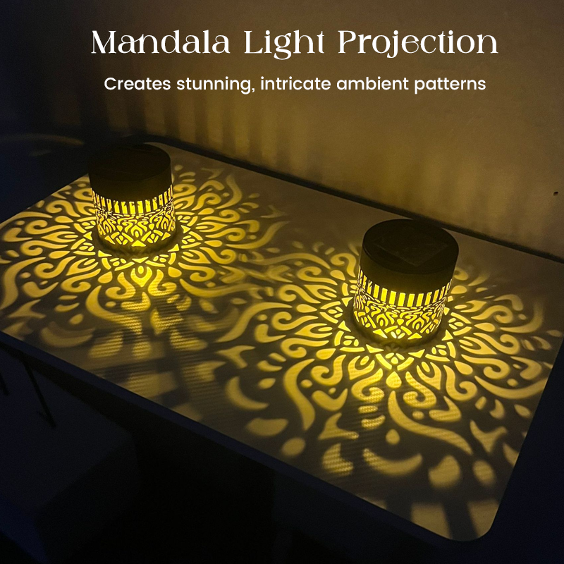 🥳2026 Top-Seller 🥳💞 50% Rabatt✨ 💝 Solar-Mandalaleuchte 2-in-1: Boden- & Wandleuchte für Garten & Terrasse 🌙✨ mit Vintage-Projektion, rostfrei & IP65