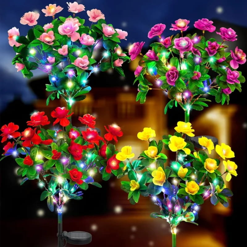 Solar Blumenleuchte Rhododendron - LED Bodeneinstecker für Garten & Terrasse