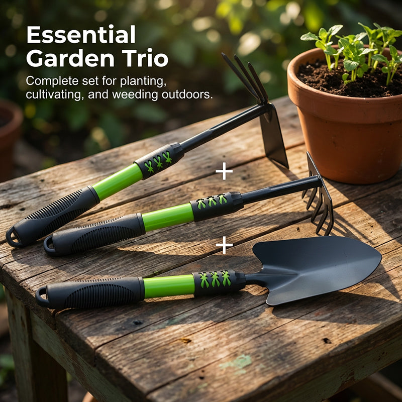 Gartenwerkzeug-Set mit verlängertem langen Griff