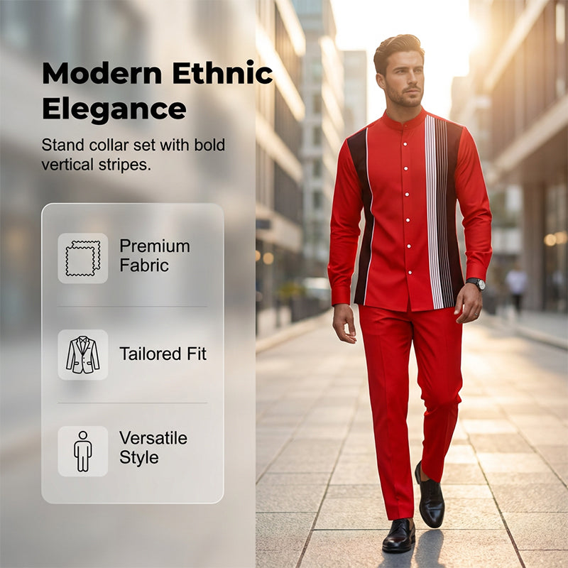 📢📢50 % Rabatt!! ⏰ Gestreiftes Herrenhemd & Hose 2-teiliges Set – Stilvoll, Bequem & Perfekt Für Einen Lässigen Look 👖