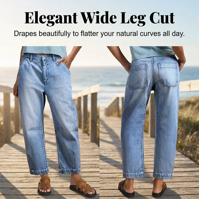👖 LIMITED-TIME 50% RABATT! ✨ Damen-Jeans – Hohe Taille, Verkürzt, Weit ✨