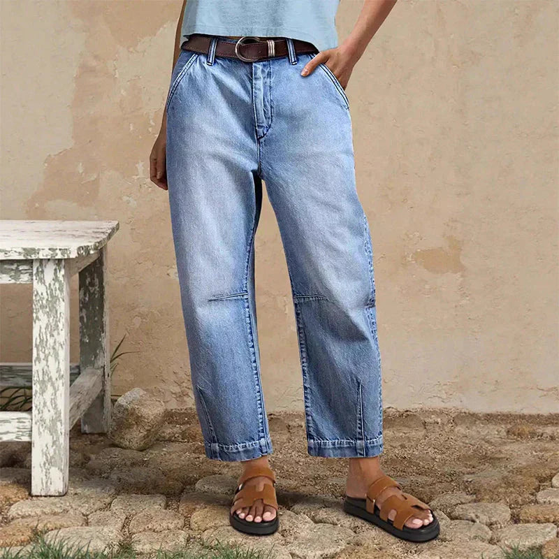 👖 LIMITED-TIME 50% RABATT! ✨ Damen-Jeans – Hohe Taille, Verkürzt, Weit ✨