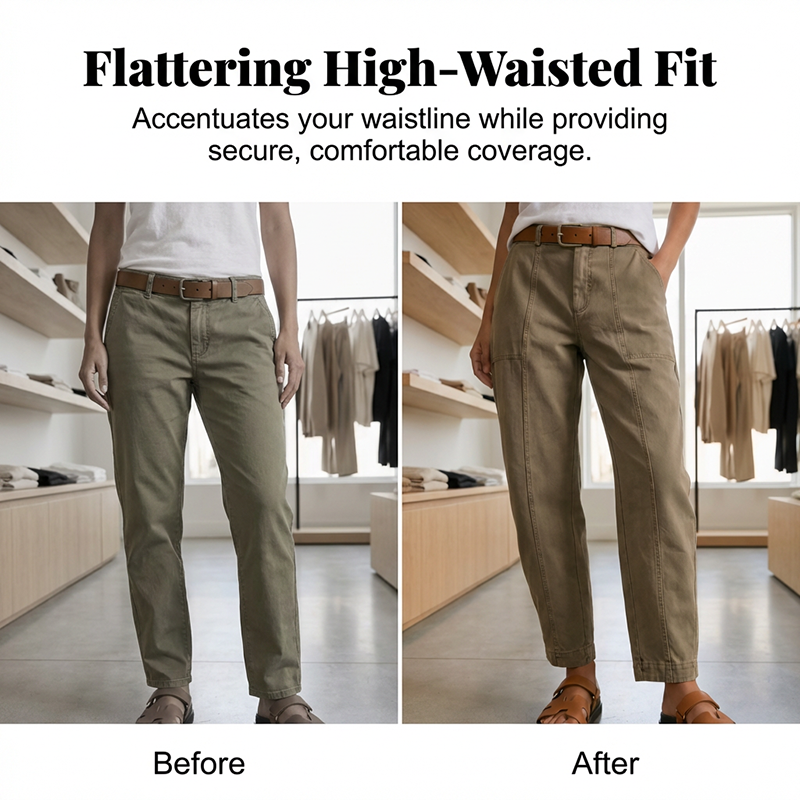✨ High-Waist Utility-Hose für Damen ✨ Schmal zulaufend & Modern geschnitten 🩳 Trendig & Bequem!