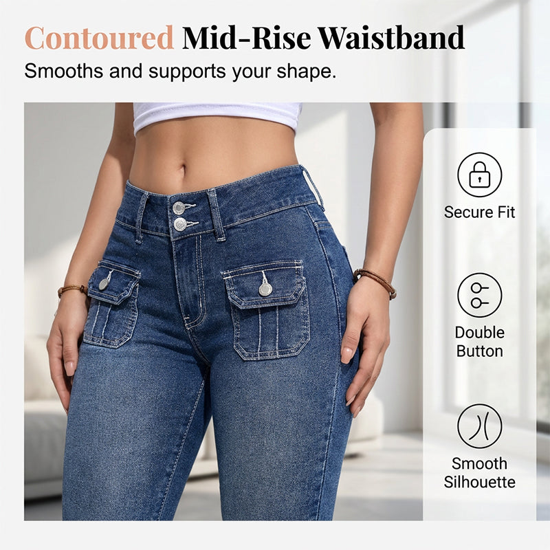 Caprihose für Damen aus Stretch-Denim in Slim-Fit-Passform