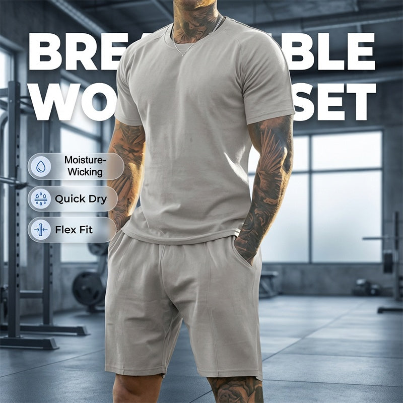 2-teiliges Set aus Sport-T-Shirt und Shorts für Herren