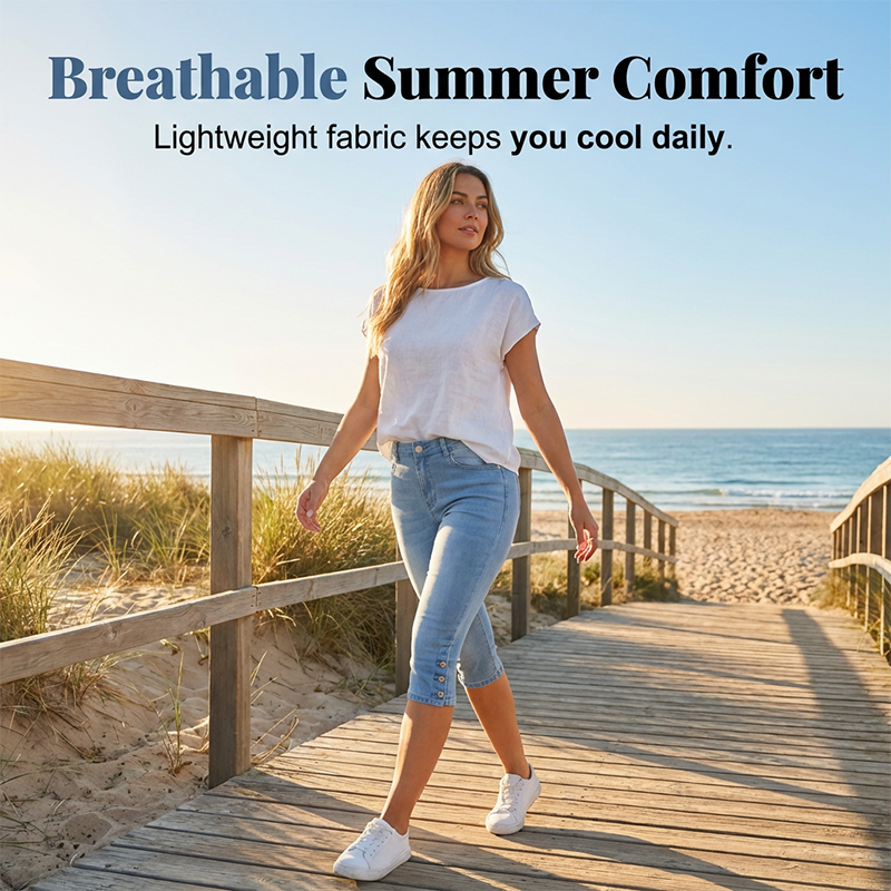 🌺Capri-Jeans für Damen mit hoher Taille und schmaler Passform