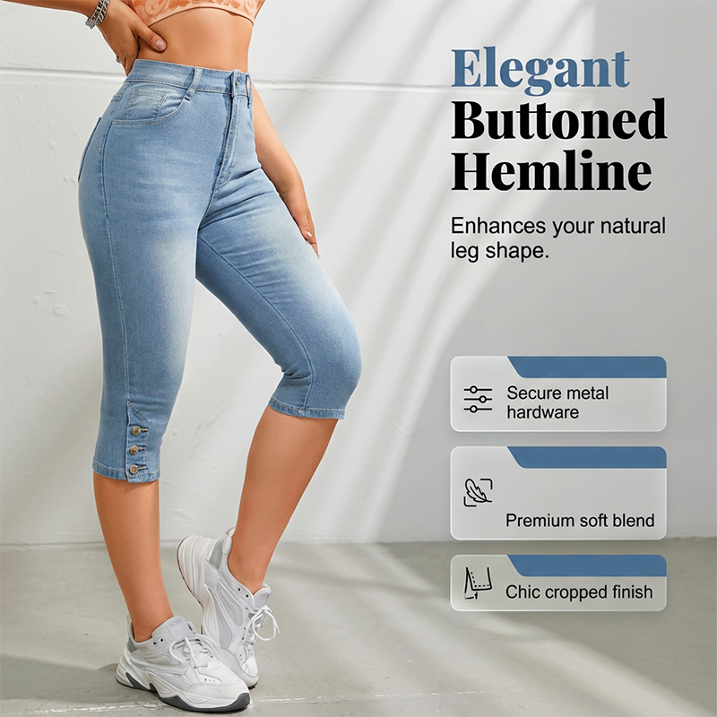 🌺Capri-Jeans für Damen mit hoher Taille und schmaler Passform