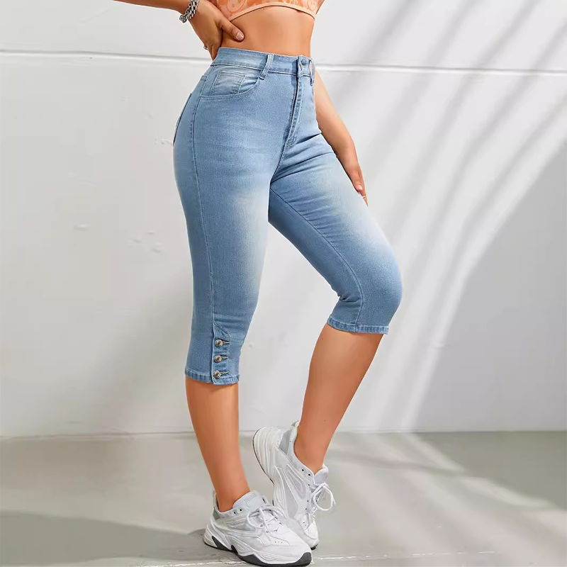 🌺Capri-Jeans für Damen mit hoher Taille und schmaler Passform