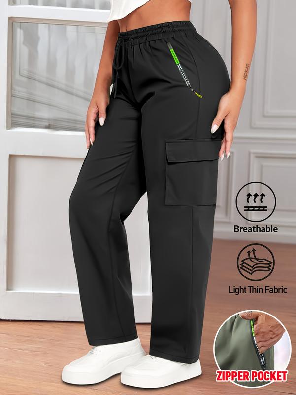 2-teiliges Damen-Arbeitshosen-Set – Nicht dehnbare, lange Hose mit verstellbarem Kordelzugbund für Sport, Outdoor-Aktivitäten und Alltag