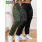 2-teiliges Damen-Arbeitshosen-Set – Nicht dehnbare, lange Hose mit verstellbarem Kordelzugbund für Sport, Outdoor-Aktivitäten und Alltag