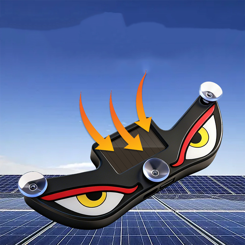 Solarbetriebene LED-Warnleuchte in Teufelsaugenform für Autos