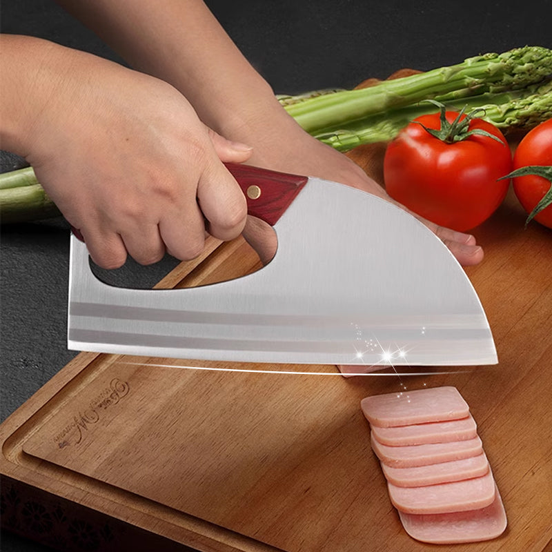 Ergonomisches Küchenmesser – Design mit vorderem Griff, schneidet Gemüse und Fleisch mühelos. Ein durchdachtes Geschenk für Hobbyköche. 🍅🔪