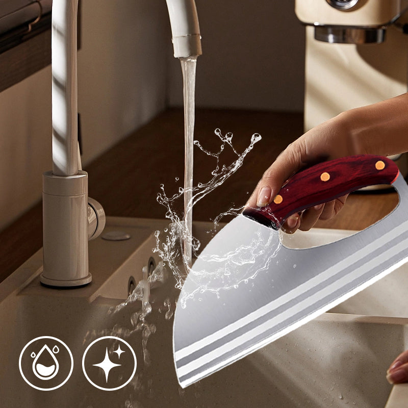 Ergonomisches Küchenmesser – Design mit vorderem Griff, schneidet Gemüse und Fleisch mühelos. Ein durchdachtes Geschenk für Hobbyköche. 🍅🔪