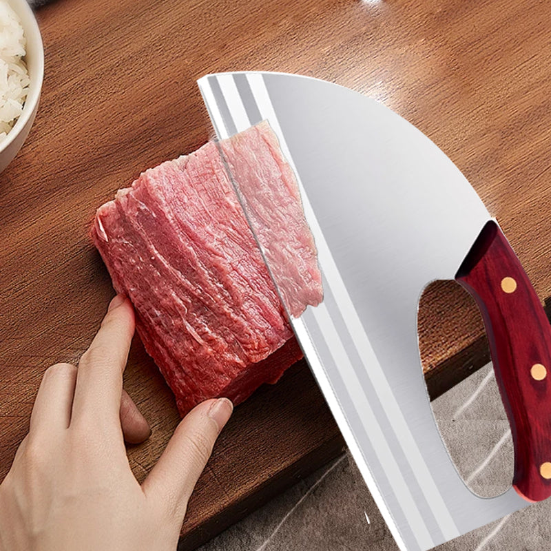 Ergonomisches Küchenmesser – Design mit vorderem Griff, schneidet Gemüse und Fleisch mühelos. Ein durchdachtes Geschenk für Hobbyköche. 🍅🔪