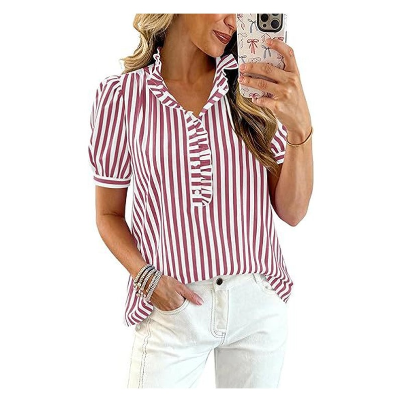 💥Zeitlich begrenzter 49%-Rabatt Geschenk💕Lässiges Damen-Top mit Rüschen und Puffärmeln
