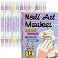 🥳 Nageldesign-Pen mit 2-in-1 Spitze – Perfekt für präzise Linien & Details zu Hause oder unterwegs
