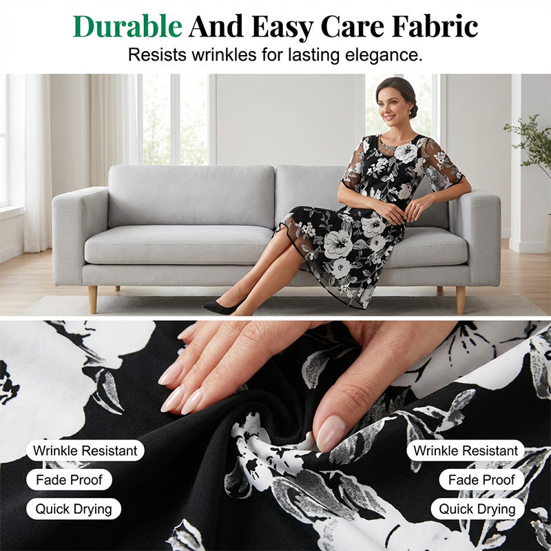 Elegantes Chiffonkleid für Damen mit Blumenmuster