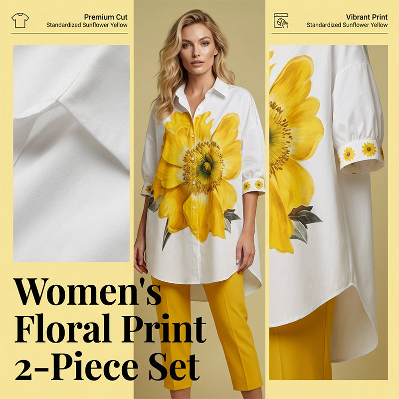 Zweiteiliges Set für Damen mit Blumenmuster