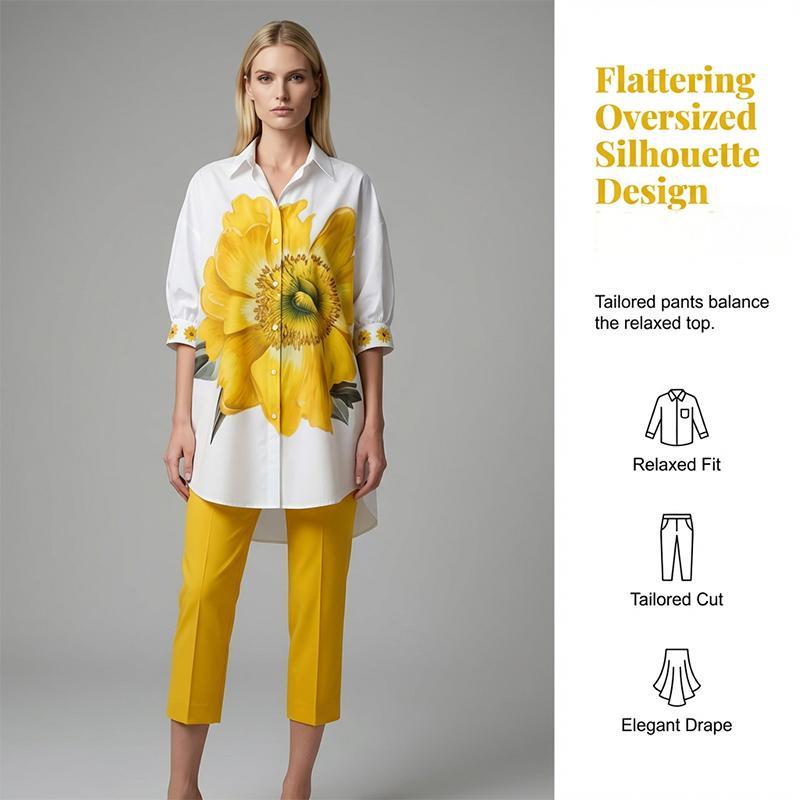 Zweiteiliges Set für Damen mit Blumenmuster