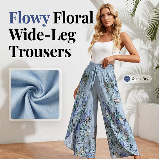🌺Bedruckte Damenhose mit weitem Bein und Kordelzug
