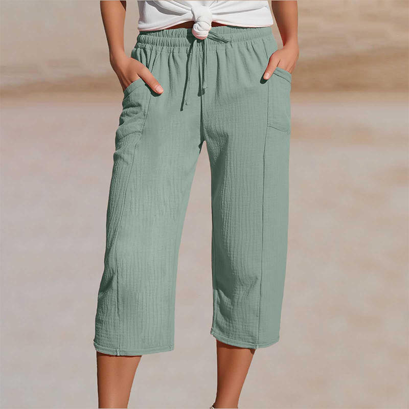 🌿 50% RABATT ✨ Damen Baumwoll-Leinen Hose mit Falten – luftig, bequem & stilvoll 👖