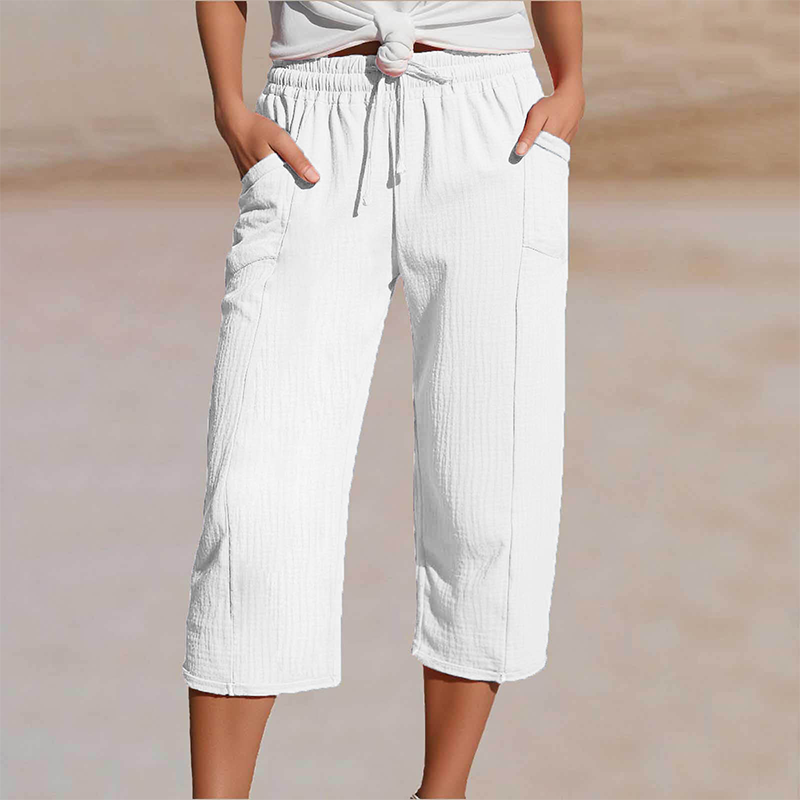 🌿 50% RABATT ✨ Damen Baumwoll-Leinen Hose mit Falten – luftig, bequem & stilvoll 👖